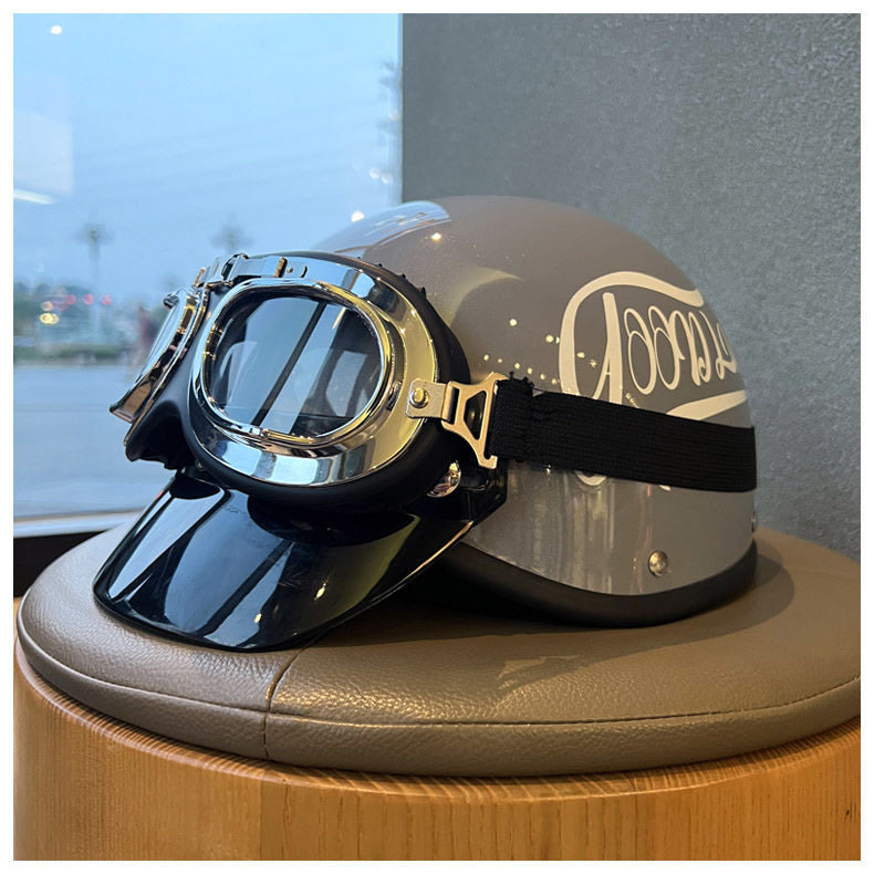 Suitable for trendy retro electric vehicle helmets, personalized wind protection, summer 3C certified safety helmet, unisex, sun protection half helmet