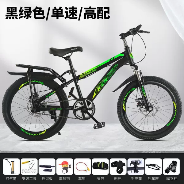 Shock absorption double disc brake [single speed] black and green+high allocation
