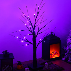 LED Halloween simulation purple birch tree lamp Thanksgiving decoration room ghost festival arrangement decoration lamp