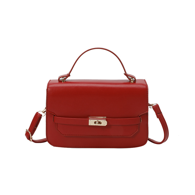 Bolso de mano de color sólido nuevo estilo 2025 simple bolso de hombro de primavera coreano de moda con cierre bolso pequeño