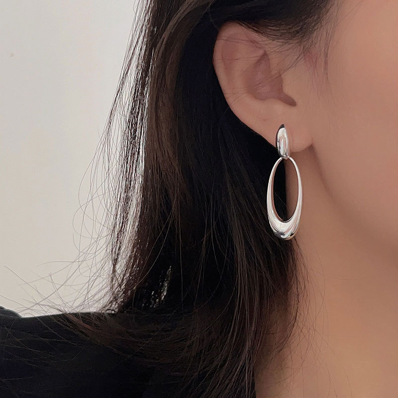 Daily Occasion 925 Sterling Silver Material Solid Color Pattern 1 Pair 925 Sterling Silver Solid Color Drop Earrings
