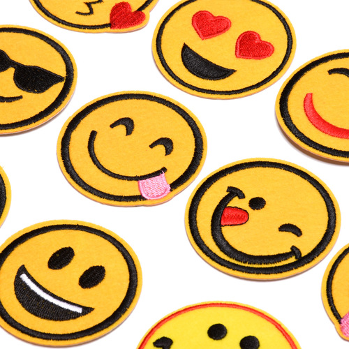 Personalized felt expression cloth patches, children's subsidies, clothing jeans, repair subsidies, embroidered smiley cloth patches