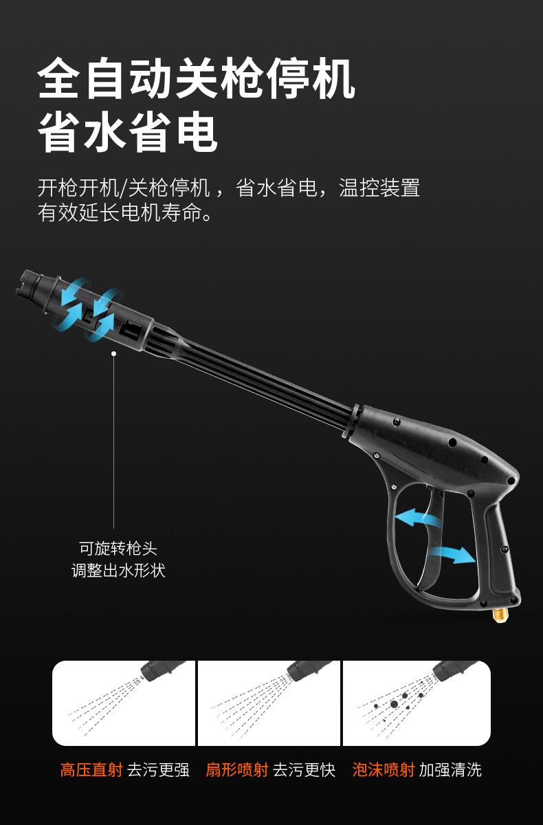 High-Pressure Car Wash Water Pump for Home Use, 220V Powerful Portable Car Cleaning Tool with Booster, Wholesale