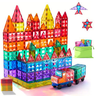 Children's Diamond-Faced Color Window Magnetic Piece Building Blocks Magnet Splicing Educational Gift Boys and Girls Toys Random Colors