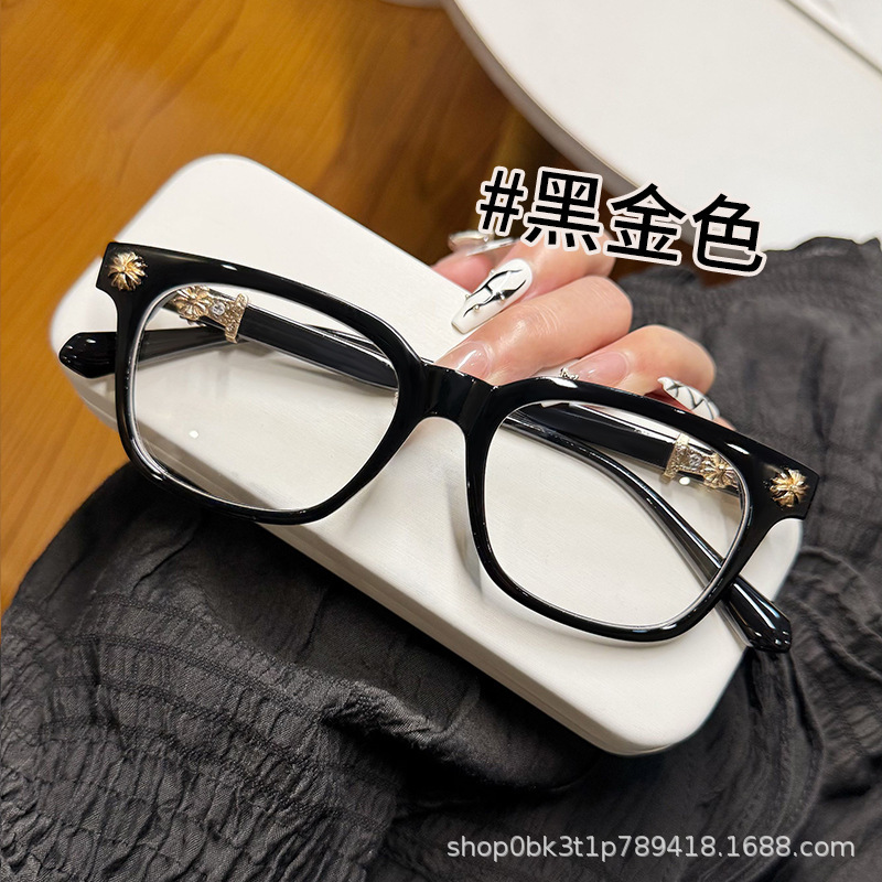 男性と女性向けの新しいファッショナブルなレトロな超軽量抗青色光メガネ、ハイエンドのヨーロッパとアメリカのクロスボーダー多用途近視メガネフレーム|undefined