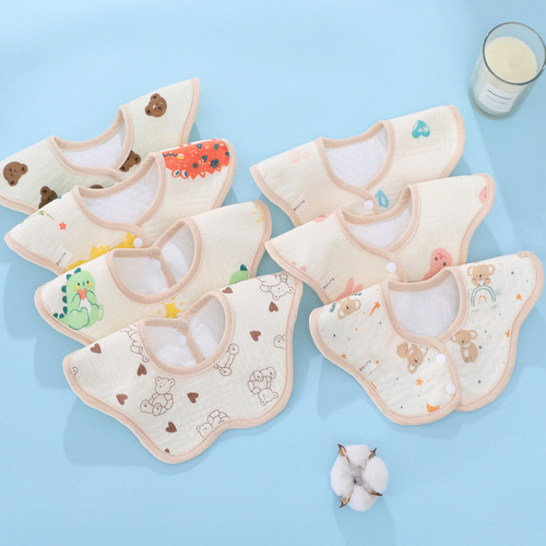 Baby soft cotton gauze bib waterproof bib baby anti-vomiting pad towel newborn boy and girl saliva towel