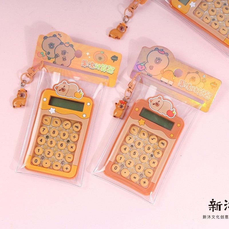 カピファームレインボーポニーペンダント電卓かわいい漫画ゼリーボタン電卓ポータブル家庭用小型|undefined