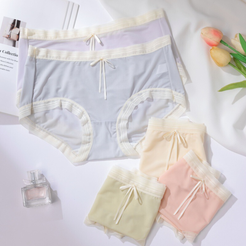 Ultra-thin ice silk seamless quick-drying underwear women's non-sense simple solid color comfortable breathable cotton crotch girls briefs Ultra-thin ice silk seamless quick-drying underwear women's non-sense simple solid color comfortable breathable cotton crotch girls briefs