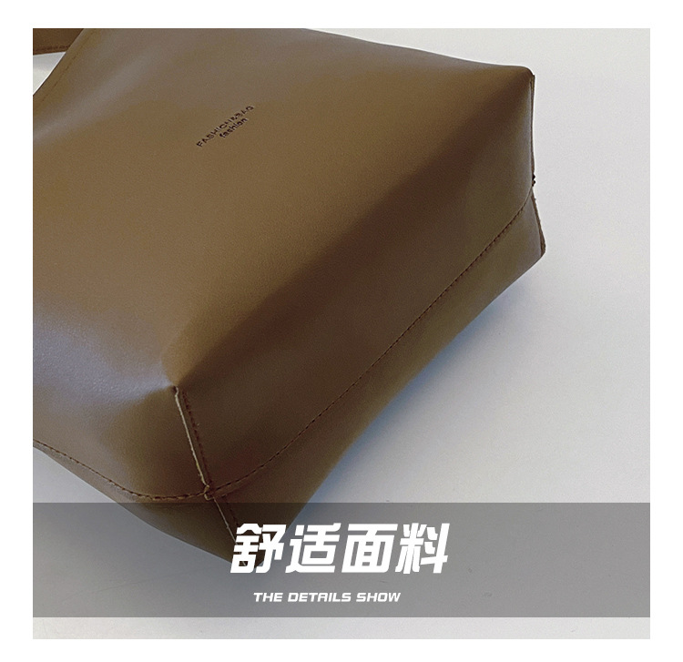 Solid color Tote bag 2024 new style, high-end, large-capacity single-shoulder versatile, niche women's bag, casual and simple bucket bag undefined
