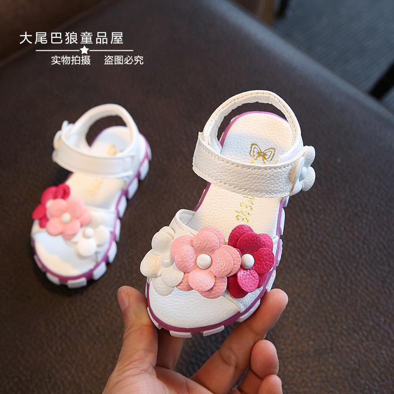 1-2-3-4-5 years old 6 little girl shoes sandals summer one year old and a half baby girls soft-soled princess sandals girls shoes