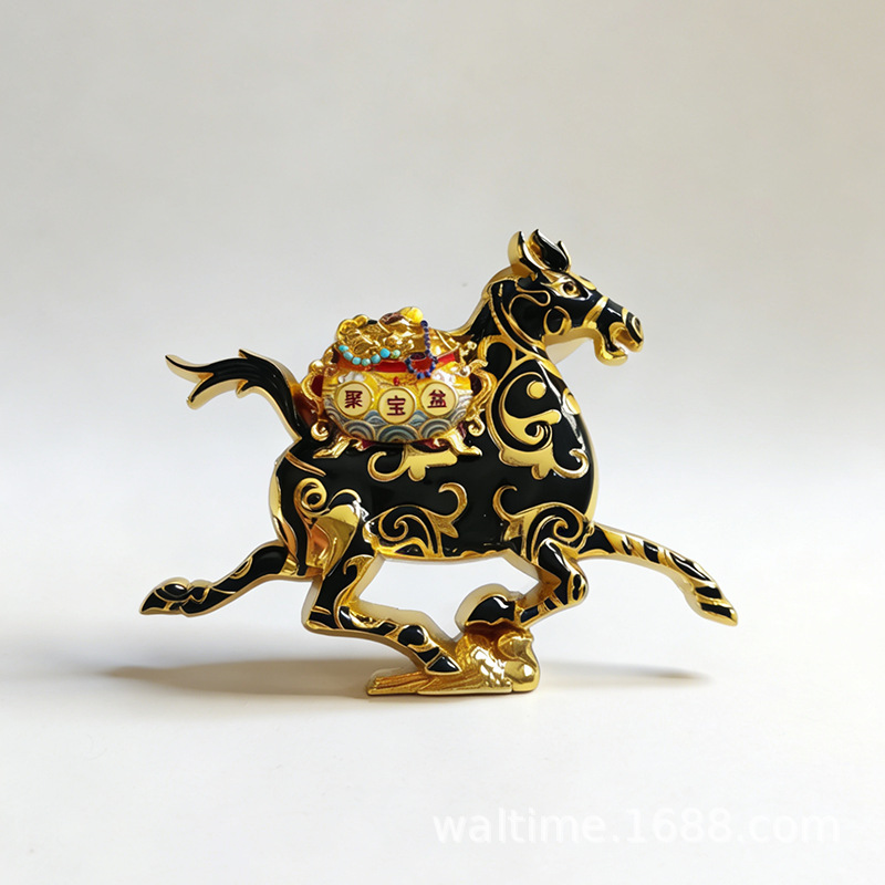 甘肃博物馆马踏飞燕金属冰箱贴黑马聚宝盆发财冰箱贴旅游纪念品
