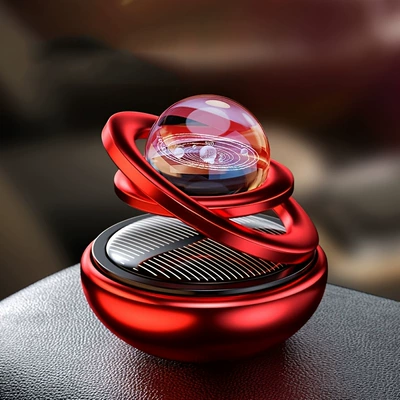 aromatherapy fragrance solar aluminum: Car Perfume Aromatherapy - red-star-with-cosmic-beads-with-1-piece-of-aromatherapy