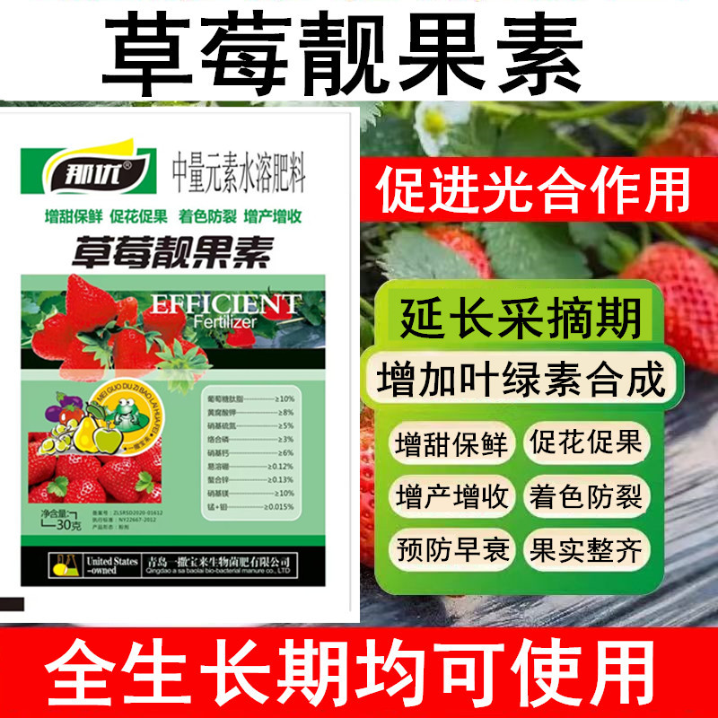 草莓生根剂壮苗剂膨大素果实转色增甜剂增糖膨果肥水溶肥料营养肥