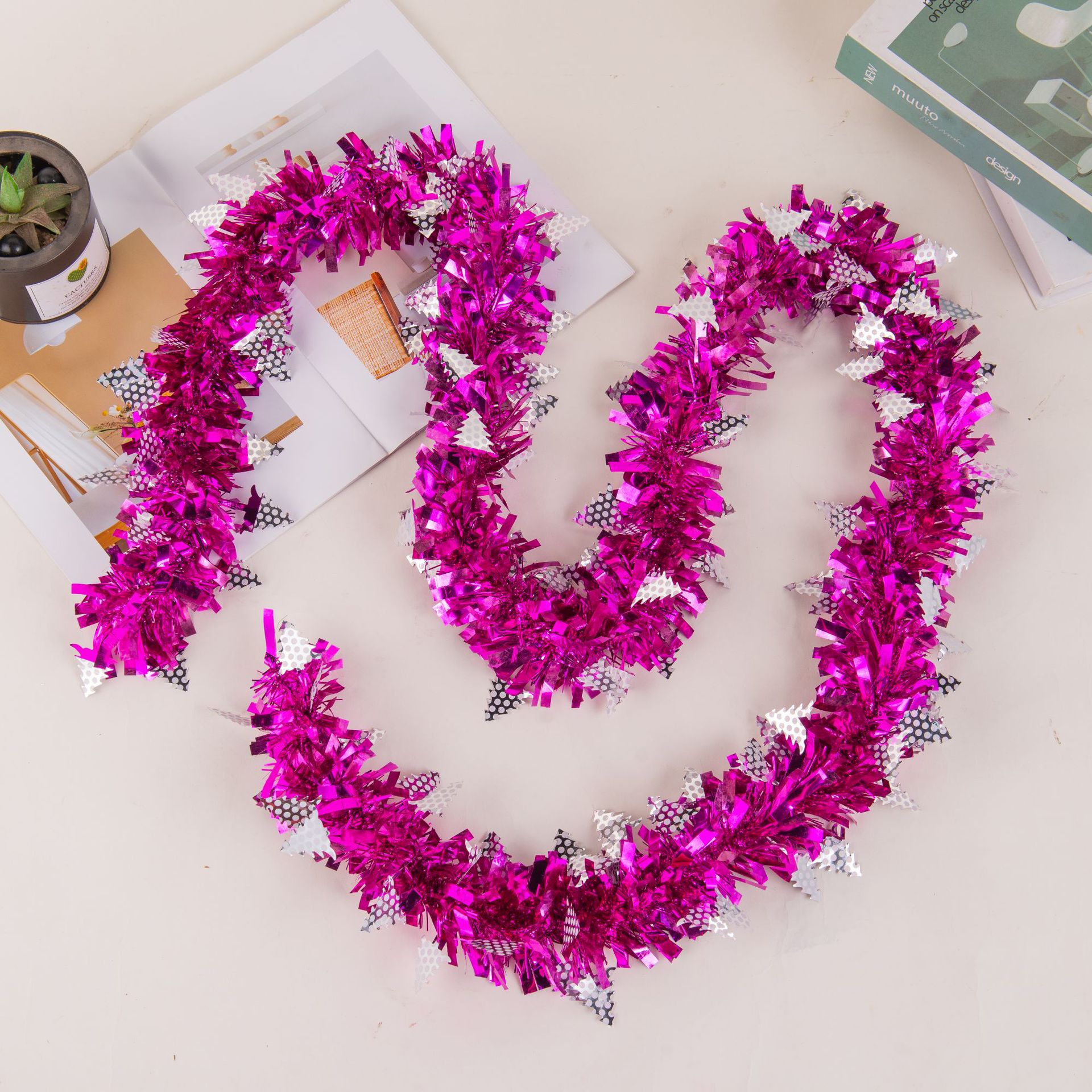 comercio exterior transfronterizo árbol de Navidad colgante espuma cifrado engrosado 9cm 5 capas 2m barra de color de decoración de Navidad tira de color