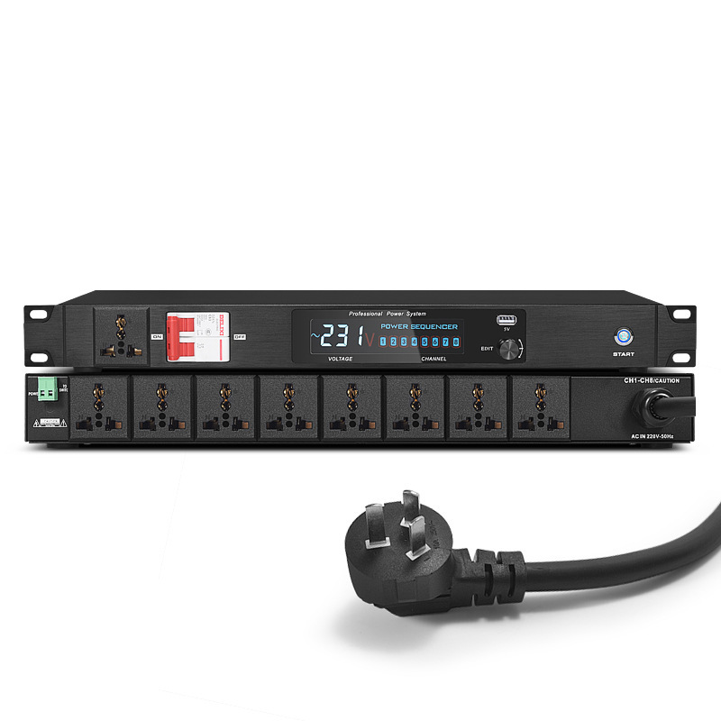 プロ電源シーケンサ8路10路シーケンスコントローラフィルタ付きエアスイッチステージ専用ソケット|undefined