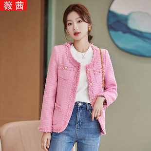 Xiao Xiang Feng Pink Suit Mao Sense Temperament Dress Long Sleeve Small Fresh Small Suit Cross-border Explosions Women's Wholesale