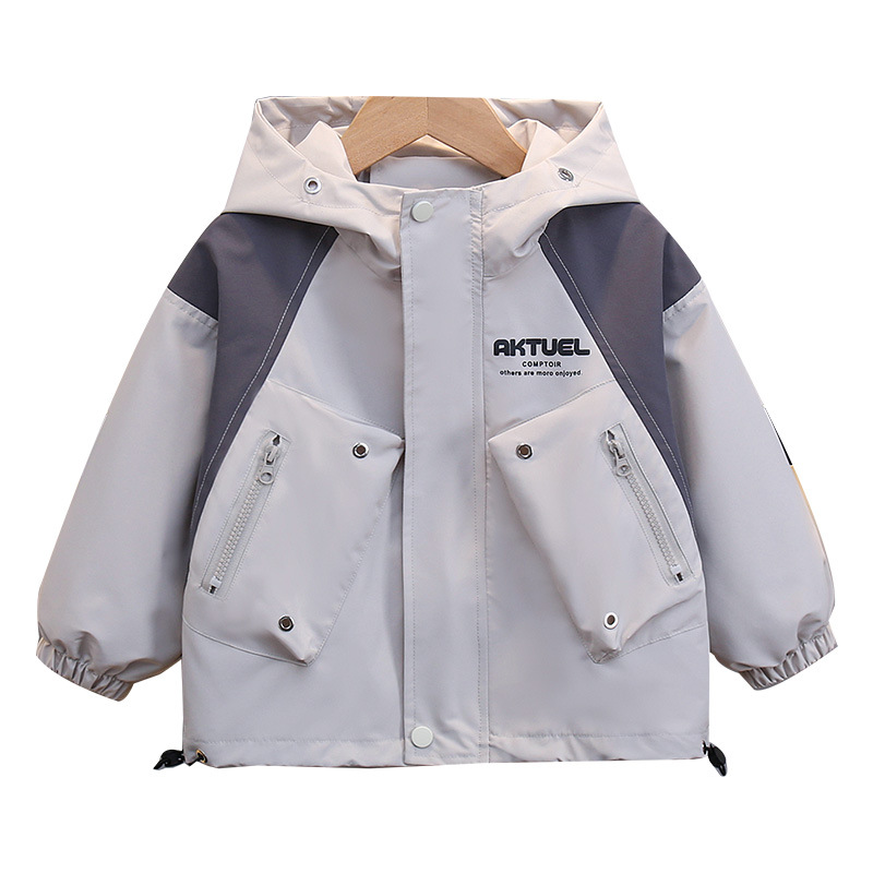 5851 chaqueta de niño 2025 otoño nuevo bebé pequeño y mediano chaqueta con capucha para niño ropa con capucha de moda