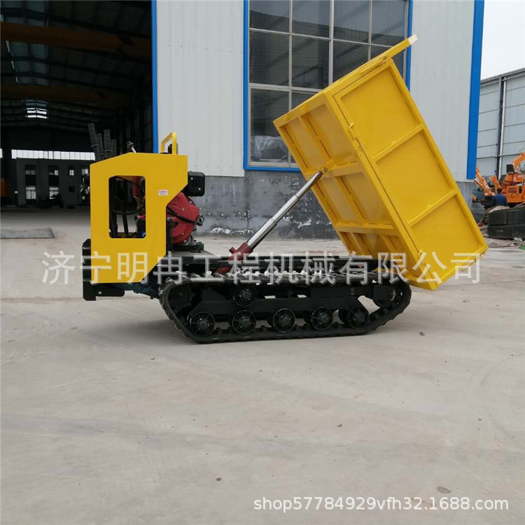 小型手扶式履带运输车 山地果园爬山王 爬坡王自卸车小机器大能力