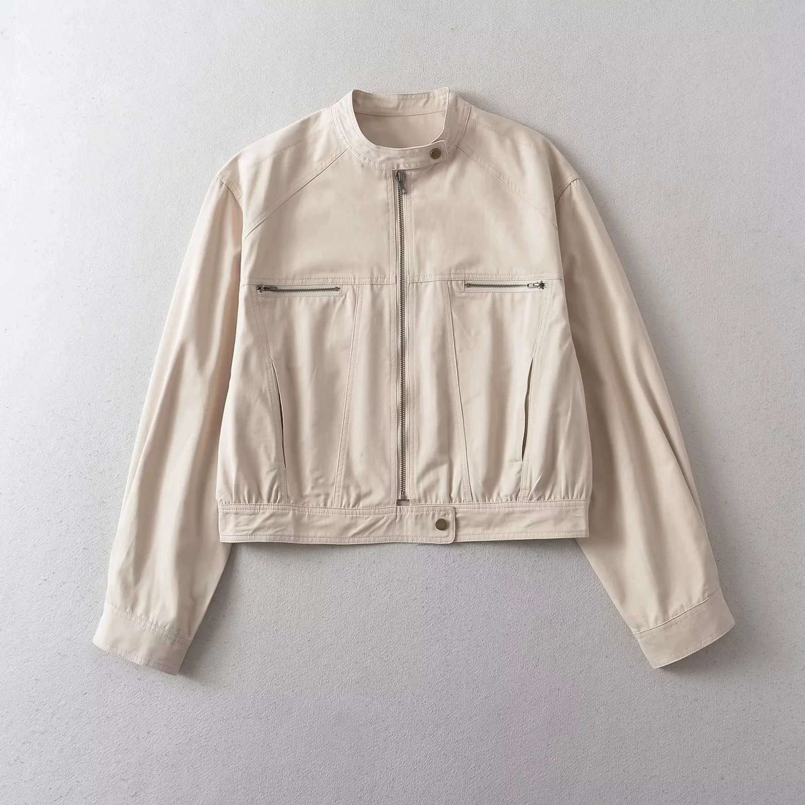 Brand autumn jacket for leisure with zipper, European style, 2023, loose fit