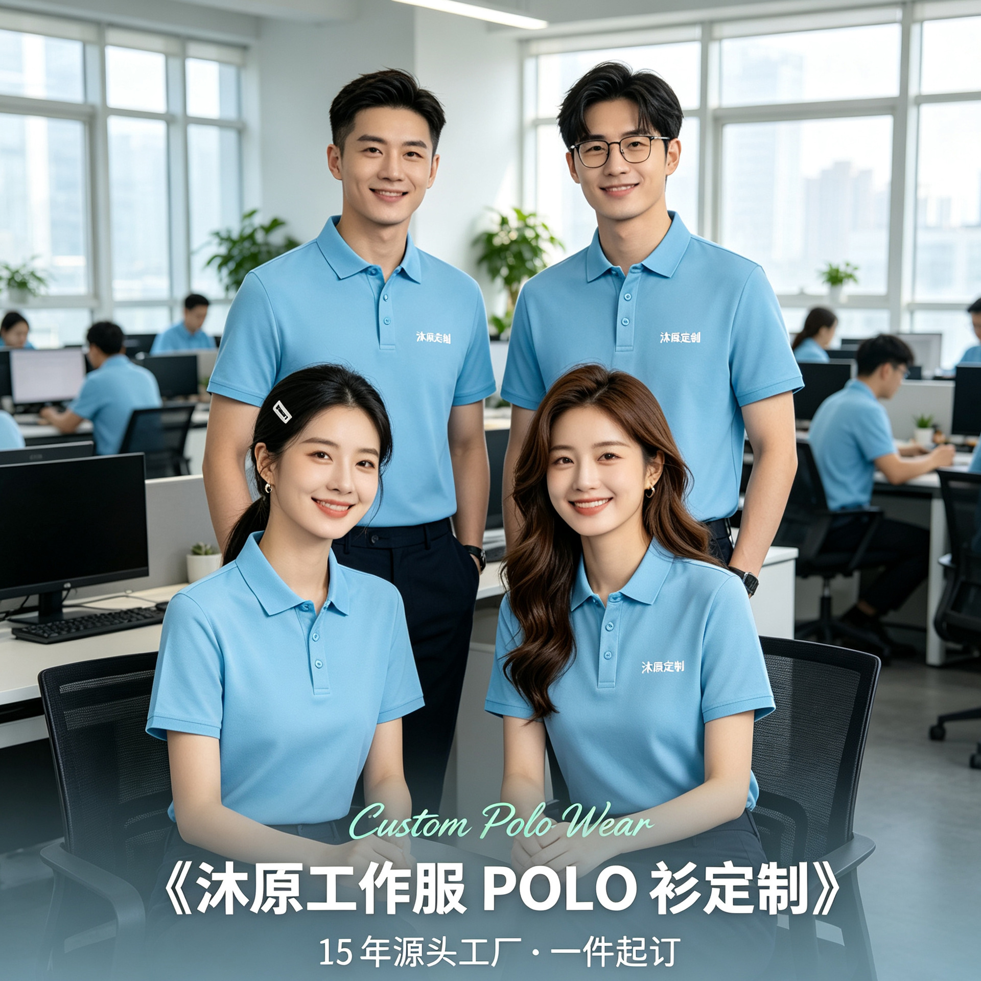 Wholesale custom polo shirts, corporate workwear, cool-feel workwear, custom anti-wrinkle polo shirts, workwear