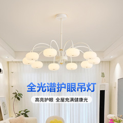 中山灯具新款北欧客厅吊灯卧室简约现代大气奶油风创意南瓜餐厅灯