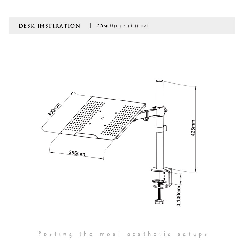 Fábrica en stock escritorio ajustable ordenador soporte de elevación colgante base portátil giratorio