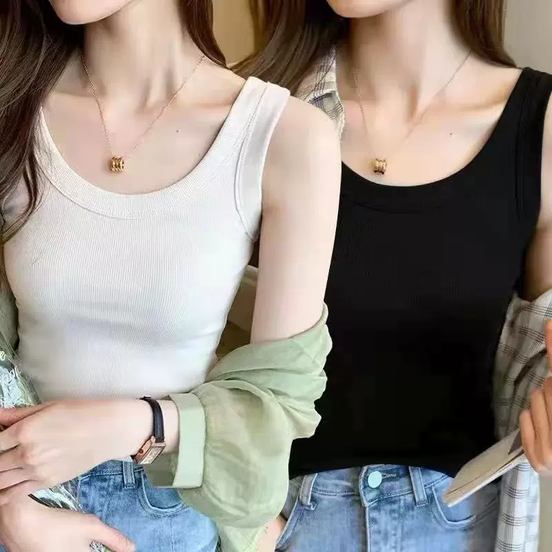 Universal thin protective underware sleevless, elastic fitted tank top, Korean style