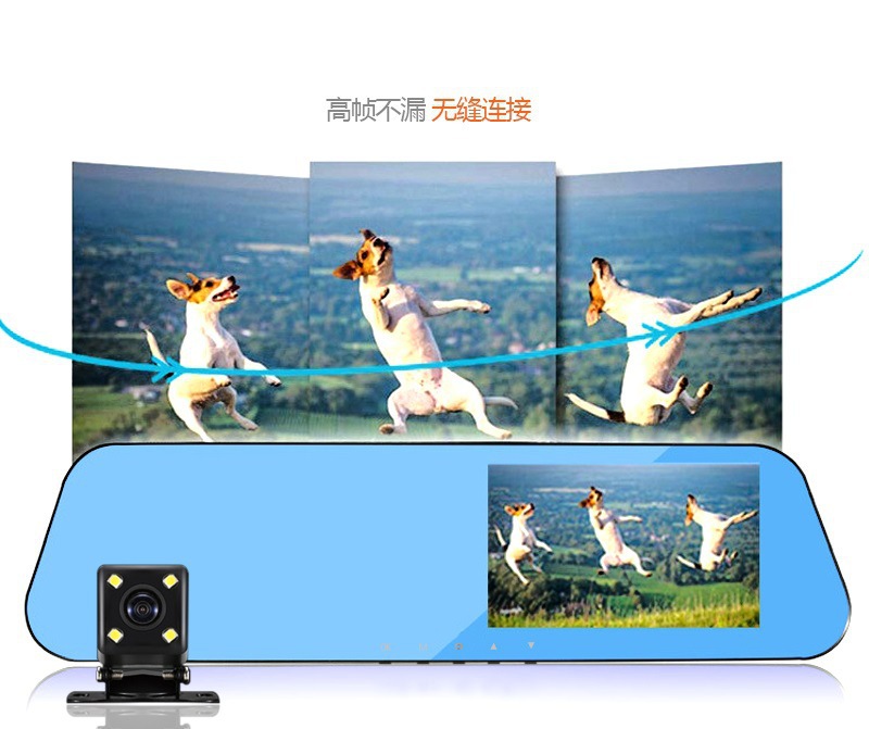 Dual dash cam front and rear 1080P, night vision, parking monitoring