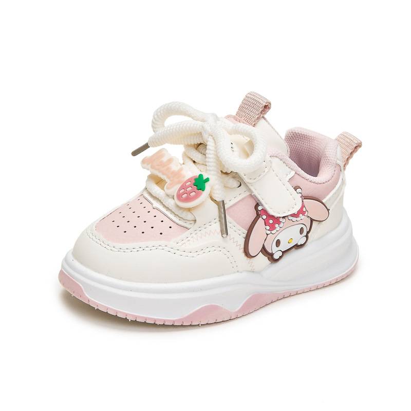 2025 primavera y otoño nuevos zapatos de skate para niños zapatos deportivos de chicas zapatos de dibujos animados para niños transpirables con suela suave zapatos de estilo coreano versátiles