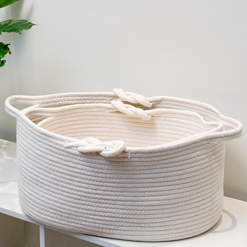 Handwoven Rattan Basket, Premium White/Rattan Cane, Fine Craftsmanship With Inner Lining, Lid & Sturdy Handles, Natural Seagrass Organizer, French & N_voghion.com