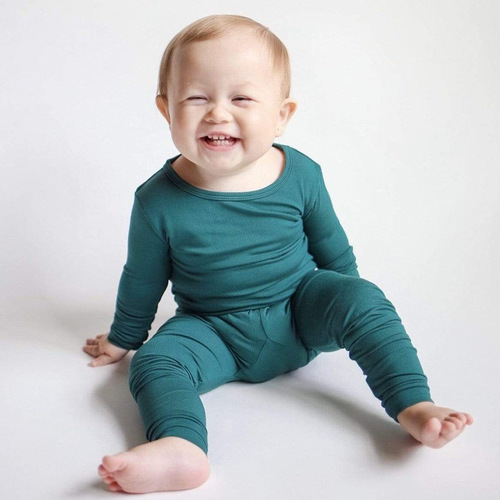 Foreign trade children's clothing bamboo fiber baby autumn clothes long trousers set girls and boys underwear bottoming pajamas children's home clothes