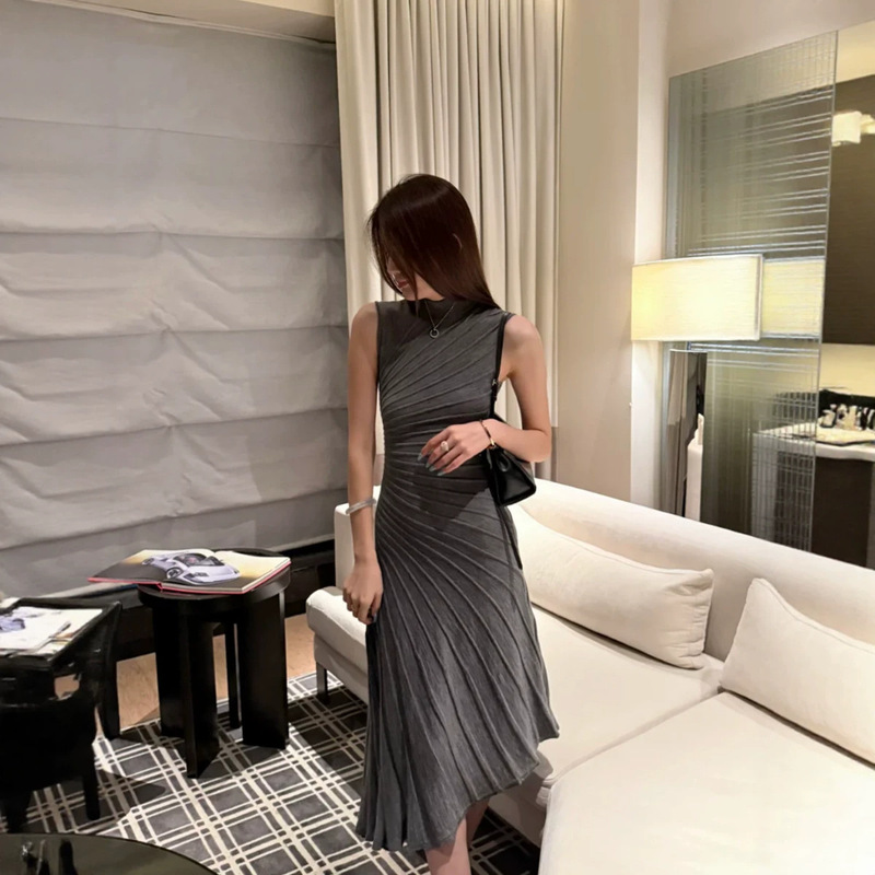 In Stock: Her Poetry-Inspired 80S-Style Elegant Waist-Cinching Dress for Women, Summer Gray Tight-Fitting Long Dress for Women, Autumn In Stock: Her Poetry-Inspired 80S-Style Elegant Waist-Cinching Dress for Women, Summer Gray Tight-Fitting Long Dress for Women, Autumn