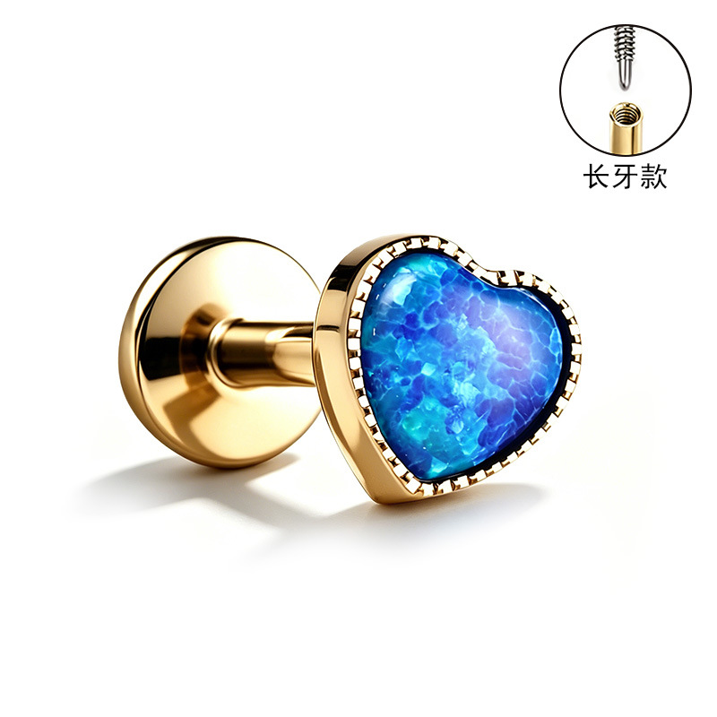 F136 Titanium Alloy Ear Studs, Carved Bone Studs, Long Tooth Style with Zirconia, Lip Studs, G23 Titanium Body Piercing Jewelry detail image 19