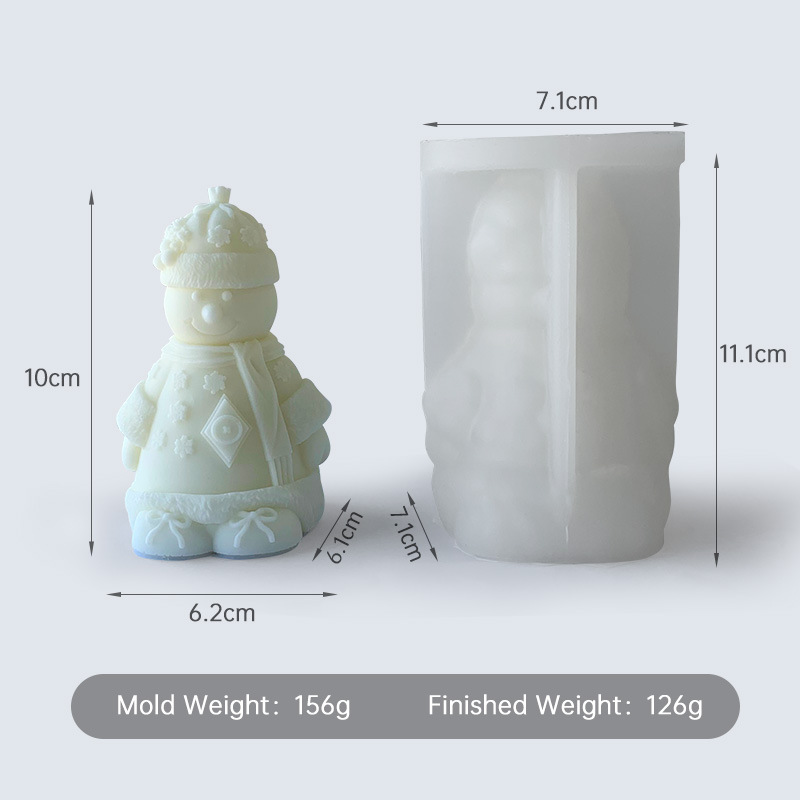 Jiahuimei transfronterizo nuevo muñeco de nieve de Navidad vela molde DIY bufanda Santa Claus aromaterapia vela yeso