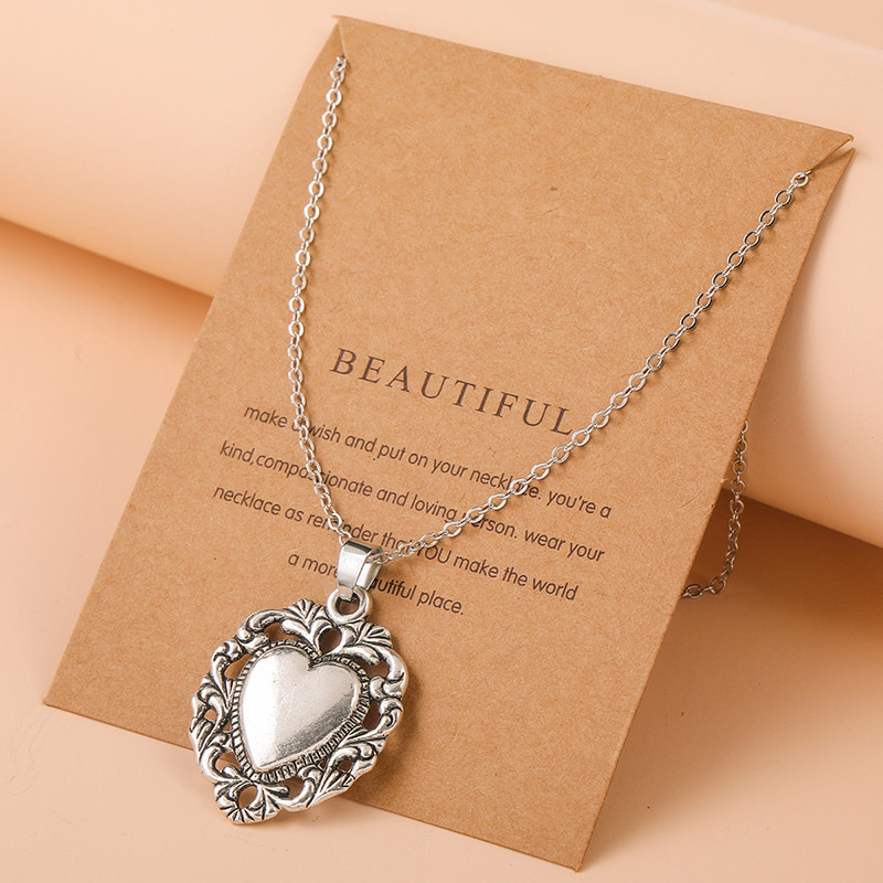 1 Piece Fashion Heart Shape Alloy Plating Hollow Out Womenu0027S Pendant Necklace