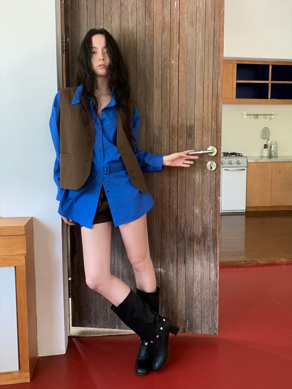MOXI 十三行2025秋季新款韩版衬衫女高级感长袖中长款衬衣上衣女|undefined