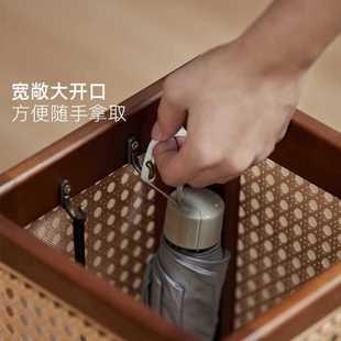 ✅ Chinese Solid Wood Umbrella Storage Rack Rattan Home Door Floor-Standing Umbrella Bucket Entrance Door Umbrella Rack Storage Rack