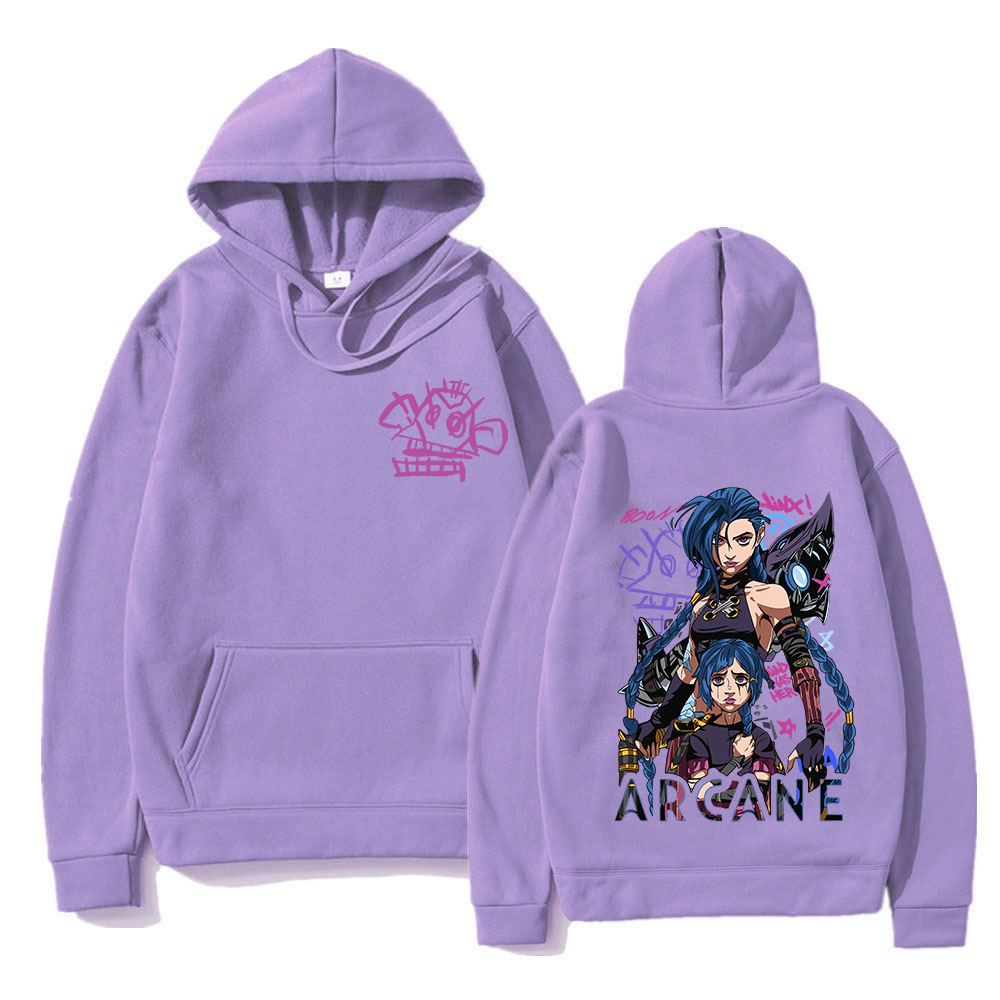 Arcane Jinx Hoodie Fashion Men Harajuku Anime Rabbit Monkey