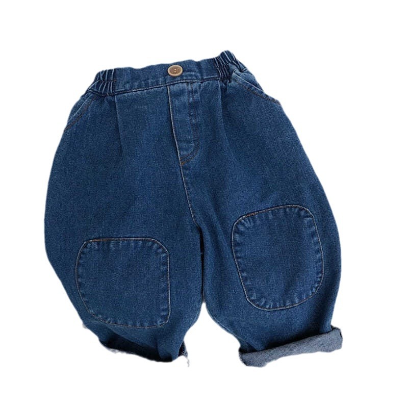 Nuevos niños coreanos 26 primavera y otoño jeans nostálgicos niños niñas rodilla parche bebé zapatos casuales de rábano