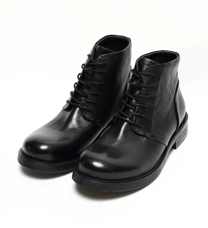 Autunno e inverno nuovi stivali da uomo scarpe derby suola in pelle moda scarpe da uomo stivaletti allacciati tendenza tutto_voghion.com