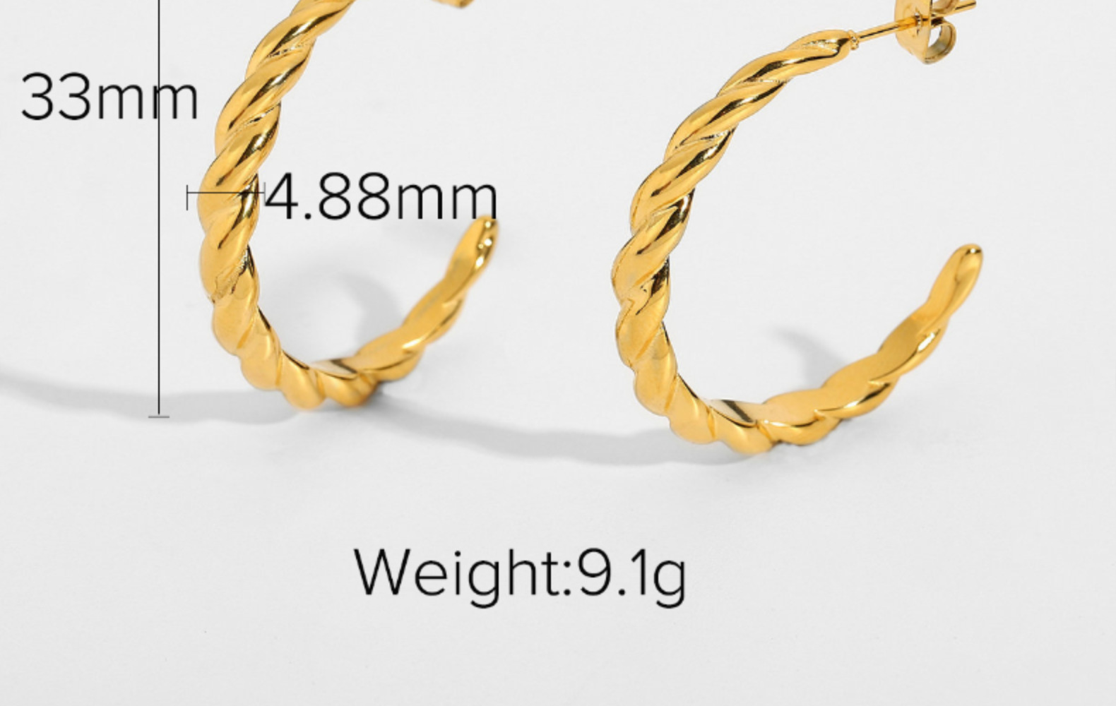 Wholesale Fashion Twist-shaped 18k Gold-plated Stainless Steel Hoop Earrings Nihaojewelry display picture 10