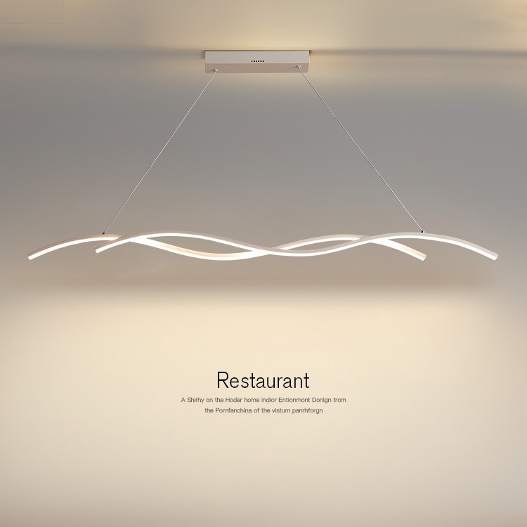 Lámpara de restaurante de tira larga, moderna, simple, creativa, mesa de comedor, comedor, barra, lámpara, diseñador, personalidad minimalista, lámpara de comedor