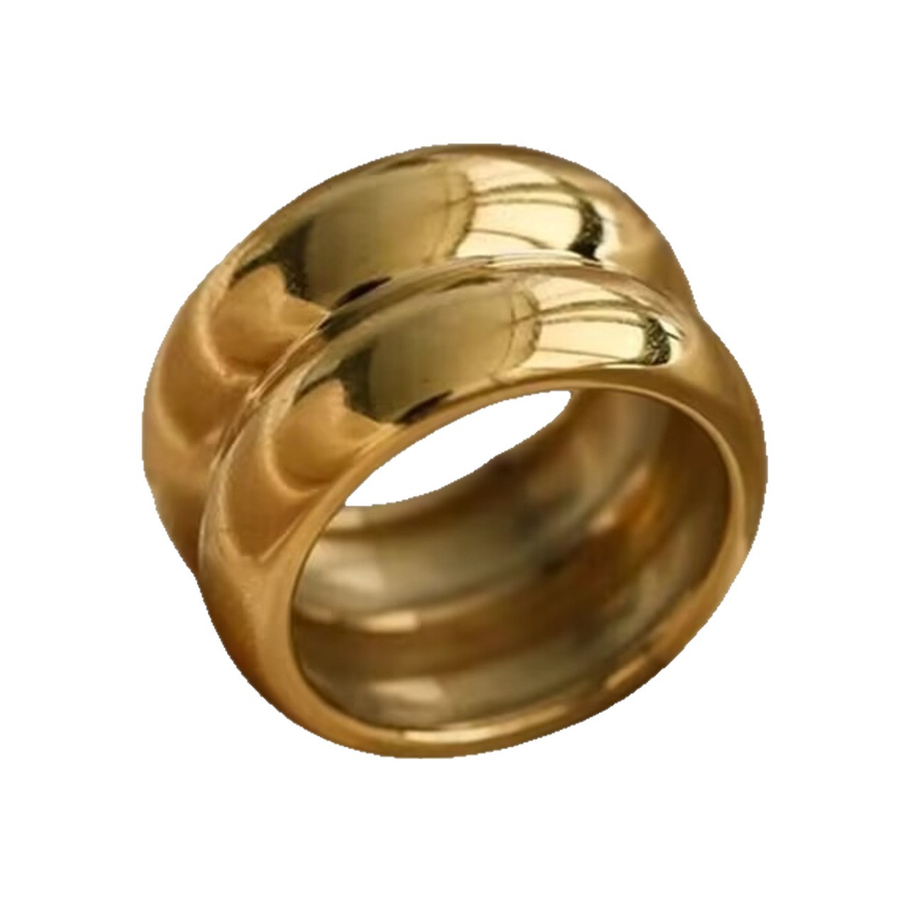 Herren Ring Aus Titanstahl Schlichtes Doppelagiges Partnerdesign_voghion.com