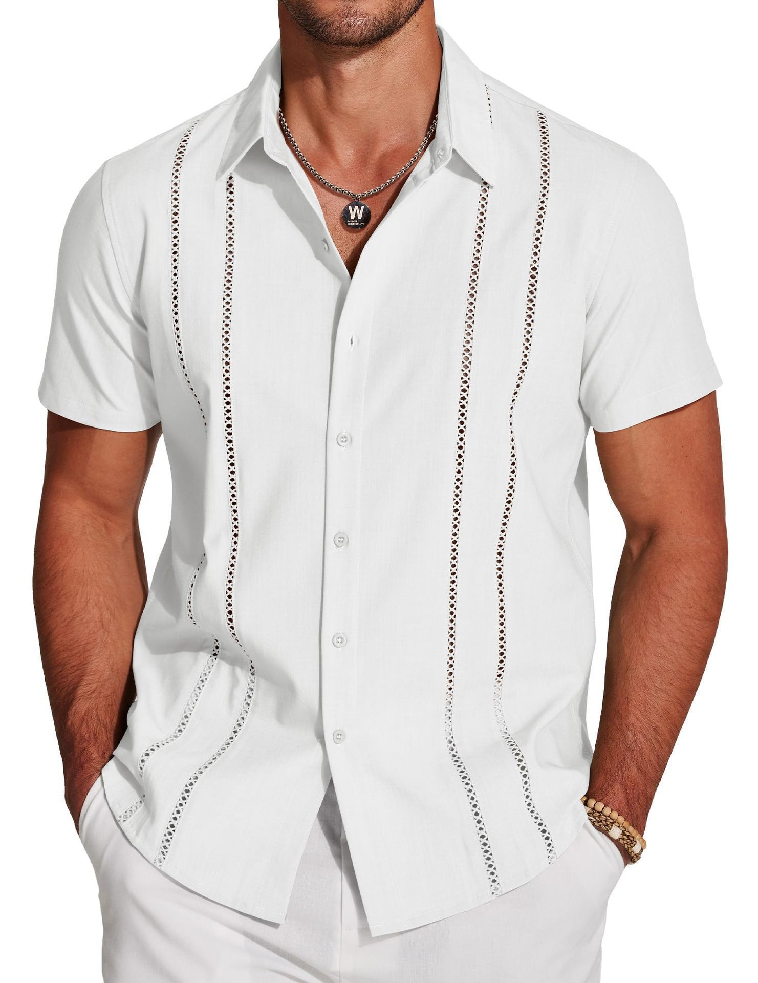 Camicia da uomo versatile, nuova moda, tinta unita, manica corta, stampa digitale 3D_voghion.com