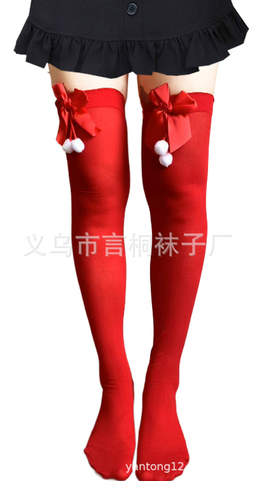 Medias de Navidad fabricantes transfronterizos en stock Medias de Halloween vacaciones vestir ropa accesorios rayas sobre la rodilla Calcetines