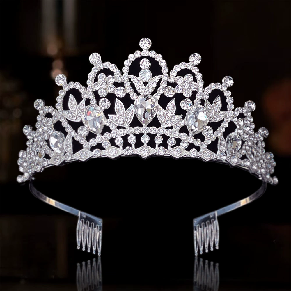 Диадема с rhinestones для невесты, аксессуар для волос, корона, оптом, стиль высшего качества, европейский стиль