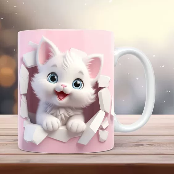Граница внешняя торговля 3D самолет цветной кот Кат Котенок швейная машинка керамическая кофейная