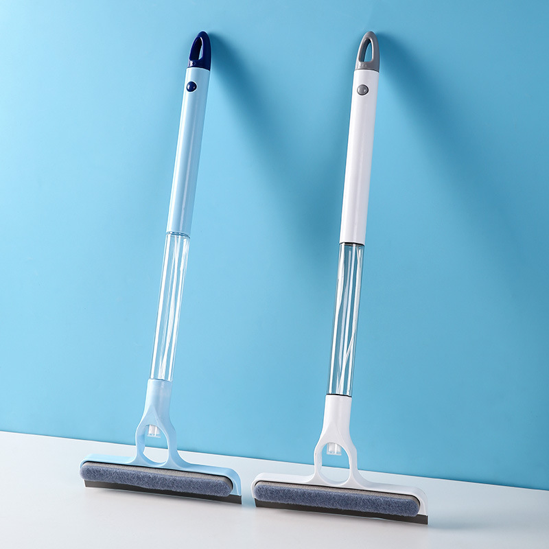 Four-In-One Window Cleaning Tool, Double-Sided for Wiping and Scraping, with Spray Bottle, Extended Length for Cleaning Mirrors, Car Glass, and Washing Cars