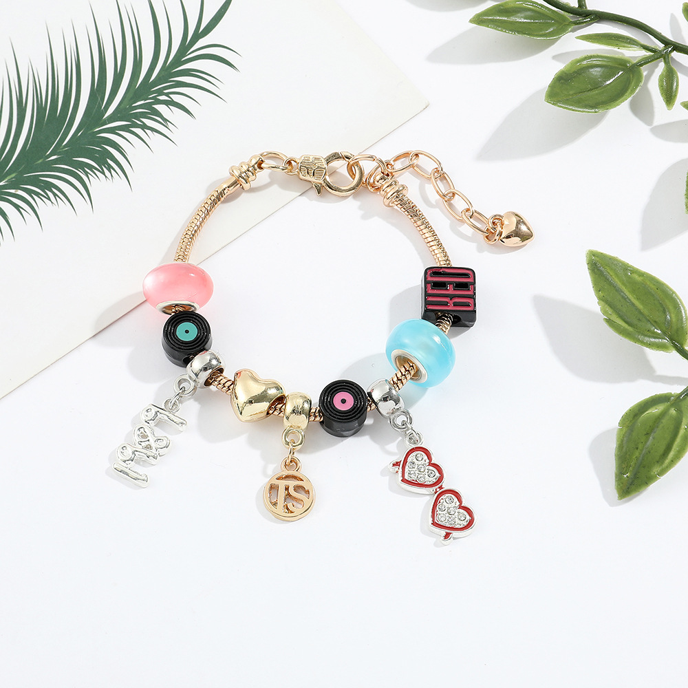 Casual Cute Cartoon Character Letter Heart Shape Alloy Snake Chain Chain & Link Bracelets Wholesale display picture 1