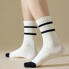 Men's Mid-Calf Anti-Odor Breathable Sweat Absorbent Sports Socks for Autumn/Winter, Thick Business Seasonal Versatile Fashion Socks